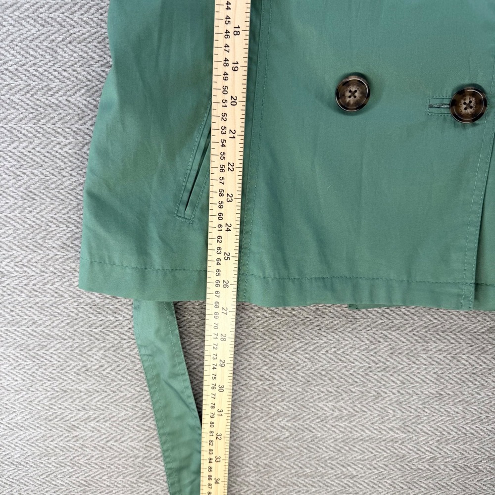 Merona Trench Coat XL Green Water Repellent Belted Double Breasted Rain Jacket - Picture 6 of 12